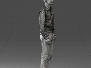 man in plaid shirt 0385 3D Модель