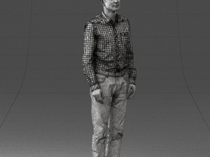 man in plaid shirt 0385 3D Модель
