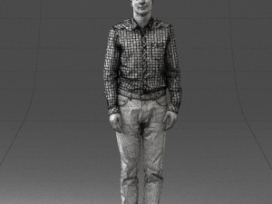 man in plaid shirt 0385 3D Модель