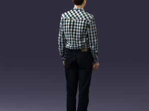 man in plaid shirt 0385 3d print ready 3D Print Model