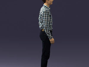 man in plaid shirt 0385 3d print ready 3D Print Model