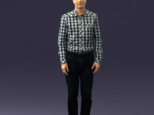 man in plaid shirt 0385 3d print ready 3D Print Model