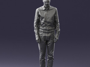 man in plaid shirt 0385 3d print ready Model Cetak 3D