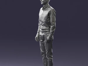 man in plaid shirt 0385 3d print ready 3D Print Model