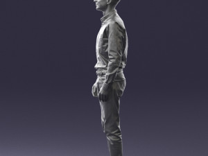 man in plaid shirt 0385 3d print ready Model Cetak 3D