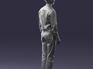 man in plaid shirt 0385 3d print ready Model Cetak 3D