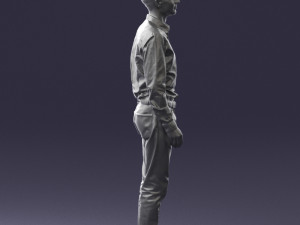 man in plaid shirt 0385 3d print ready Model Cetak 3D