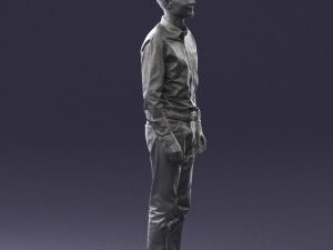 man in plaid shirt 0385 3d print ready Model Cetak 3D