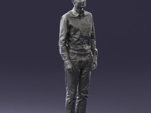 man in plaid shirt 0385 3d print ready Model Cetak 3D