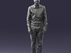 man in plaid shirt 0385 3d print ready Model Cetak 3D