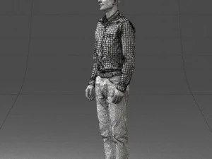 man in plaid shirt 0385 3d print ready 3D Print Model