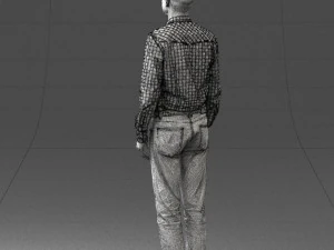 man in plaid shirt 0385 3d print ready 3D Print Model