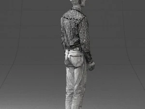 man in plaid shirt 0385 3d print ready 3D Print Model