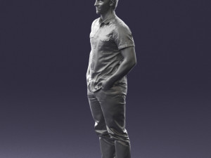 young man in shiny trousers 0384 3D 모델