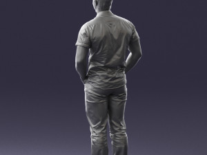 young man in shiny trousers 0384 3D 모델
