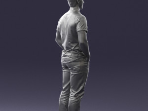 young man in shiny trousers 0384 3D 모델