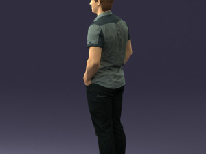 young man in shiny trousers 0384 3d print ready Modello di stampa 3D