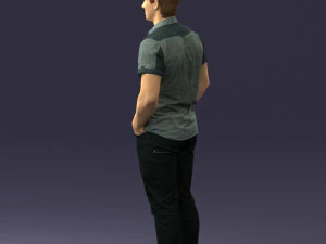 young man in shiny trousers 0384 3d print ready 3D Print Model