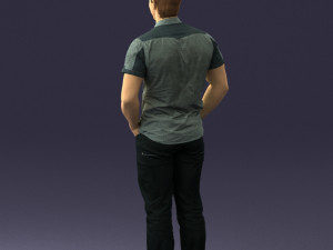 young man in shiny trousers 0384 3d print ready Modello di stampa 3D