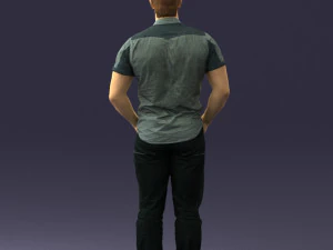 young man in shiny trousers 0384 3d print ready 3D Print Model