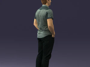 young man in shiny trousers 0384 3d print ready 3D Print Model
