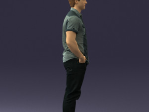 young man in shiny trousers 0384 3d print ready Modello di stampa 3D