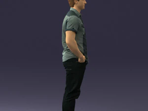young man in shiny trousers 0384 3d print ready 3D Print Model