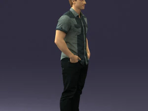 young man in shiny trousers 0384 3d print ready 3D Print Model