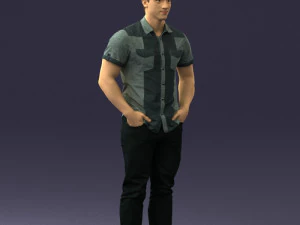 young man in shiny trousers 0384 3d print ready 3D Print Model