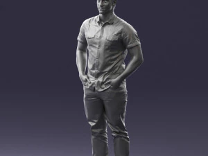 young man in shiny trousers 0384 3d print ready 3D Print Model