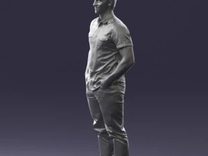 young man in shiny trousers 0384 3d print ready 3D Print Model