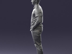 young man in shiny trousers 0384 3d print ready Modello di stampa 3D