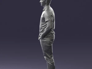 young man in shiny trousers 0384 3d print ready 3D Print Model