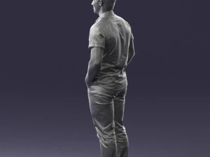 young man in shiny trousers 0384 3d print ready 3D Print Model