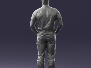 young man in shiny trousers 0384 3d print ready Modello di stampa 3D