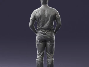 young man in shiny trousers 0384 3d print ready 3D Print Model
