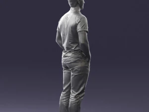 young man in shiny trousers 0384 3d print ready 3D Print Model