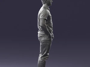 young man in shiny trousers 0384 3d print ready 3D Print Model