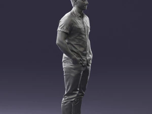 young man in shiny trousers 0384 3d print ready 3D Print Model