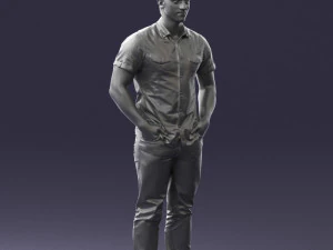 young man in shiny trousers 0384 3d print ready 3D Print Model