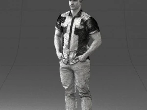 young man in shiny trousers 0384 3d print ready 3D Print Model