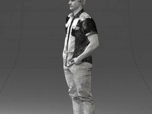 young man in shiny trousers 0384 3d print ready 3D Print Model