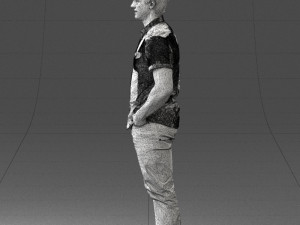 young man in shiny trousers 0384 3d print ready Modello di stampa 3D