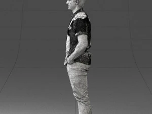 young man in shiny trousers 0384 3d print ready 3D Print Model