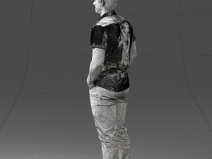 young man in shiny trousers 0384 3d print ready Modello di stampa 3D