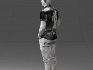 young man in shiny trousers 0384 3d print ready 3D Print Model