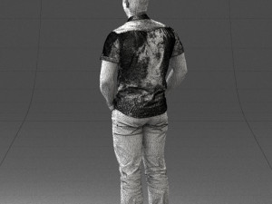 young man in shiny trousers 0384 3d print ready Modello di stampa 3D