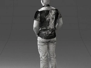 young man in shiny trousers 0384 3d print ready 3D Print Model