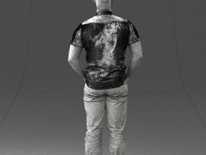 young man in shiny trousers 0384 3d print ready Modello di stampa 3D