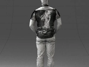 young man in shiny trousers 0384 3d print ready 3D Print Model